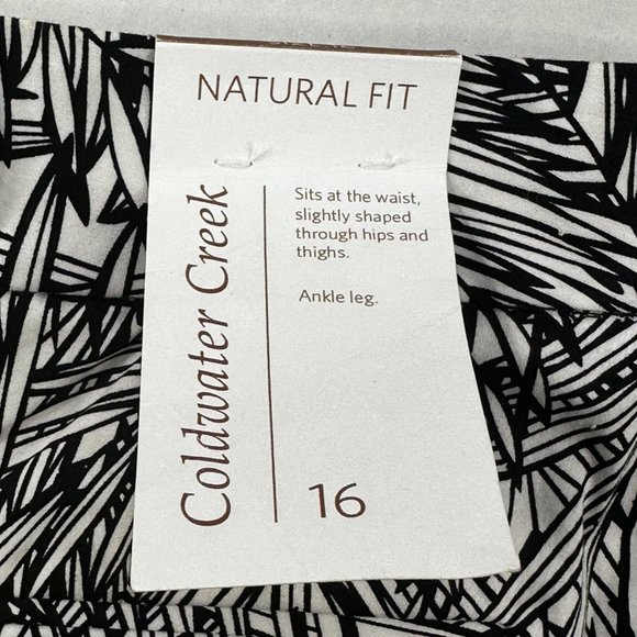 Coldwater Creek Women's Size 16 Pant Ankle Leg Tropical Black New With Tags - Picture 7 of 15